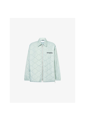 Mens Peacemaker Quilted Logo-Embroidery Nylon Overshirt