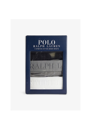 Mens Polo Ralph Lauren Branded-Waistband Pack Of Three Stretch-Cotton Boxer Briefs