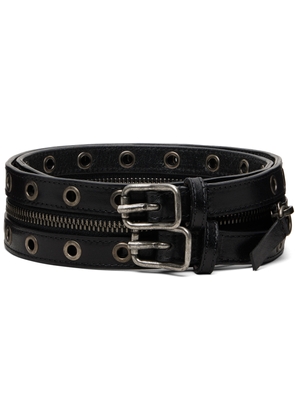 R13 Black Zipper Belt