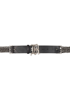 R13 Black Triple Chain Belt