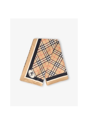 Womens Burberry Check-Pattern Silk Scarf