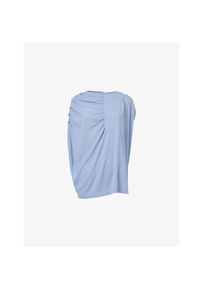 Womens Leem Pleated-Shoulder Draped Jersey Top