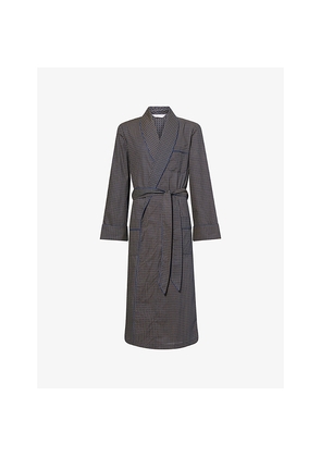 Mens Derek Rose Nelson Graphic-Print Cotton-Poplin Robe