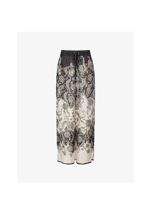 Womens Zimmermann Rhiannon Relaxed-Fit Silk Trousers