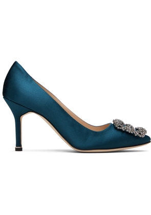 Manolo Blahnik Navy Hangisi 90 Heels