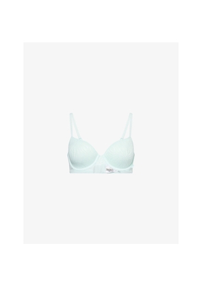 Womens Calvin Klein Sheer Marquisette Lightly-Lined Demi Lace Bra