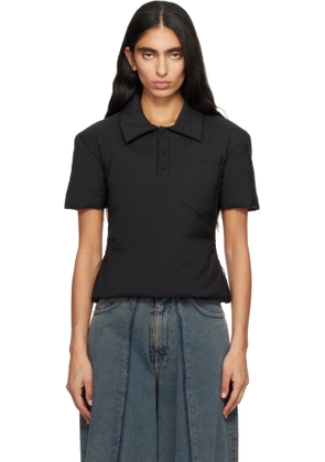 MM6 Maison Margiela Black Padded Polo