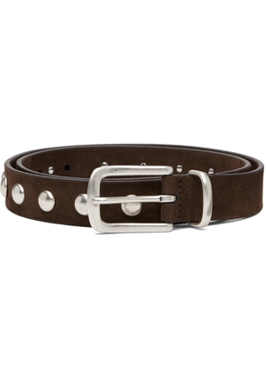 Anderson's Brown Slim English Studded Nubuck Belt