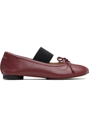 MM6 Maison Margiela Burgundy Anatomic Numeric Ballerina Flats