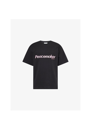 Mens Peacemaker Flower Graphic-Print Relaxed-Fit Cotton T-Shirt