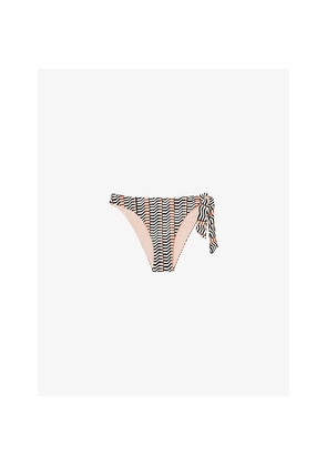 Womens Reiss Charlie Chevron-Stripe Bikini Bottoms