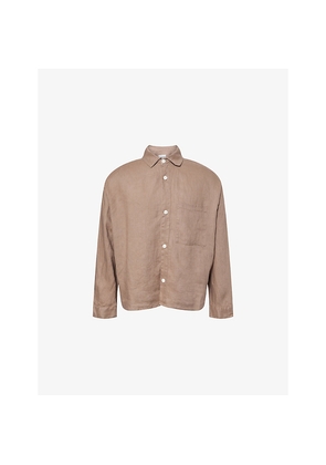 Mens Mki Miyuki-Zoku Long-Sleeve Boxy-Fit Linen Shirt