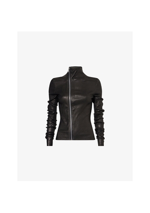 Womens Rick Owens Gary High-Neck Stretch-Leather Blend Jacket