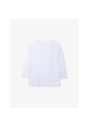 Womens The White Company Stripe-Print Cotton-Jersey Top