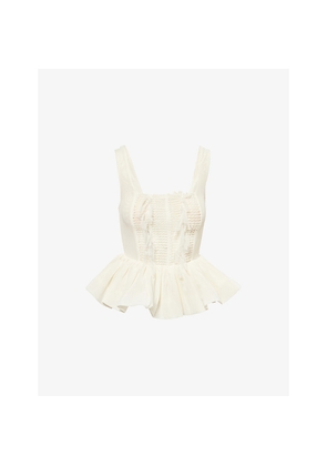 Womens Amy Lynn Calla Textured Peplum Woven Top