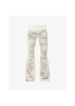 Womens Jaded London Airbrush Drift Flare-Leg Cotton Denim Jeans