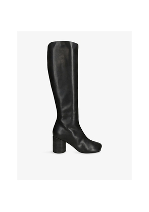 Womens Mm6 Anatomic 70 Leather Heeled Knee-High Boots