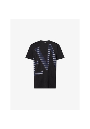Mens Loewe Striped-Patch Relaxed-Fit Cotton-Jersey T-Shirt