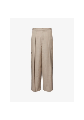 Mens JW Anderson Pleated Tailored Wide-Leg Wool Trousers