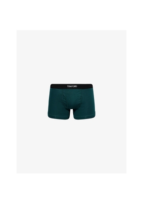 Mens Tom Ford Branded-Waistband Cotton-Jersey Boxer Briefs