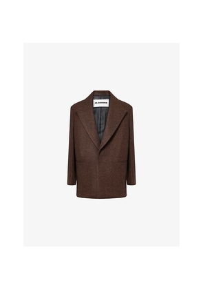 Mens Jil Sander Compact Bitonal Gabardine Relaxed-Fit Wool Coat