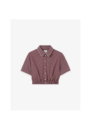 Womens Claudie Pierlot Checked Cropped Cotton Shirt