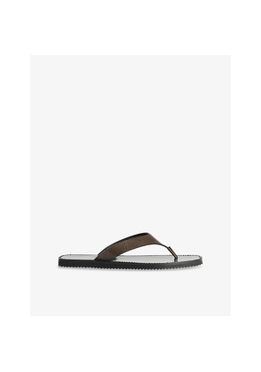 Womens Jude Vermelho Flat Leather Sandals