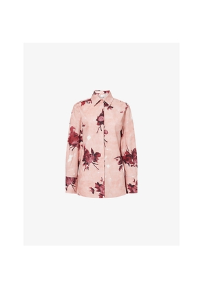 Womens Erdem Floral-Print Long-Sleeve Cotton Shirt