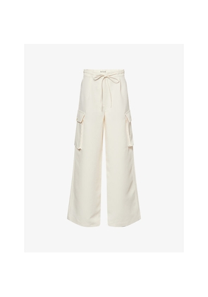 Womens Rohe Frames Tailored Wide-Leg Woven Cargo Trousers