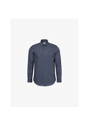Mens Paul Smith Floral Graphic-Print Long-Sleeve Cotton Shirt