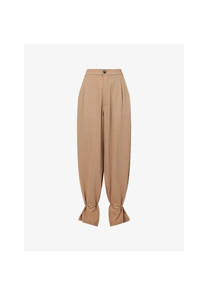 Womens Darkpark Phebe Cuffed Wide-Leg Wool-Blend Trousers