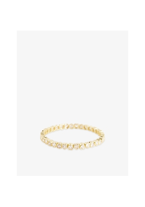 Womens Lisa Gozlan Mini Heart Jewel Mixer 18ct Yellow Gold-Plated Brass and Cubic Zirconia Ring