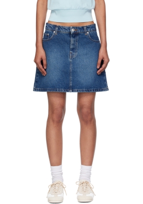 A. P.C. Blue Moss Denim Miniskirt