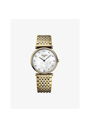 Mens L4.512.2.87.7 La Grande Classique De Longines Yellow Pvd-Coated and 0.081ct Diamond Quartz Watch