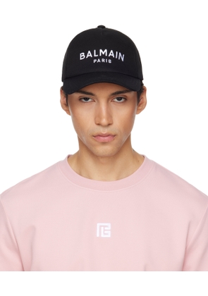 Balmain Black Cotton Balmain Cap