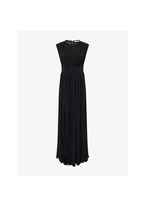 Womens Zimmermann Pleated Round-Neck Stretch-Wovencolumn Dress