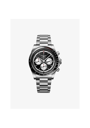 Mens Longines L3.835.4.52.6 Conquest Chronograph Ceramic Bezel Stainless-Steel Automatic Watch