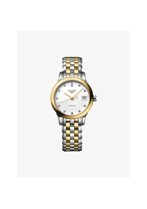 Mens Longines L4.274.3.27.7 Flagship Classic Stainless-Steel, Yellow PVD and 0.034ct Diamond Automatic Watch