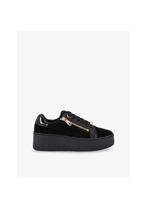 Womens Carvela Connected Zip Suede Low-Top Flatform Trainers
