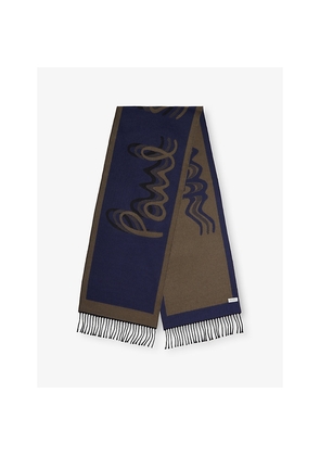 Mens Paul Smith Stack Logo Wool Blend Scarf