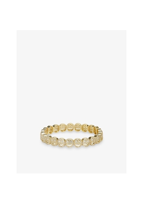 Womens Lisa Gozlan The Pavé The Happy Face 18ct Yellow Gold Plated Brass and Cubic Zirconia Bracelet