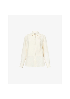 Womens Givenchy Pleated-Front Regular-Fit Silk Shirt