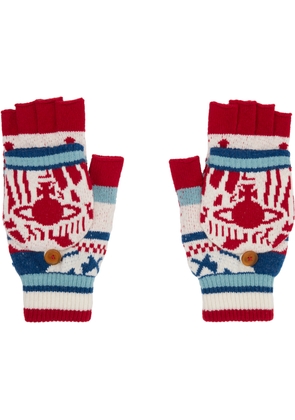 Vivienne Westwood Red & White Fingerless Gloves