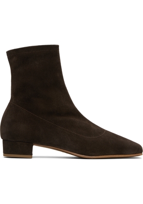 BY FAR Brown Este Suede Leather Boots