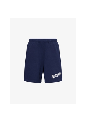 Womens Sporty & Rich Dodgers Gym Brand-Print Cotton-Jersey Shorts