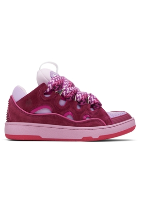 Lanvin Burgundy & Purple Leather Curb Sneakers