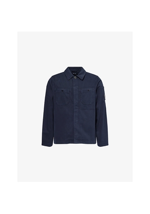 Mens Cp Company Brand-Patch Patch-Pocket Cotton Blend Overshirt