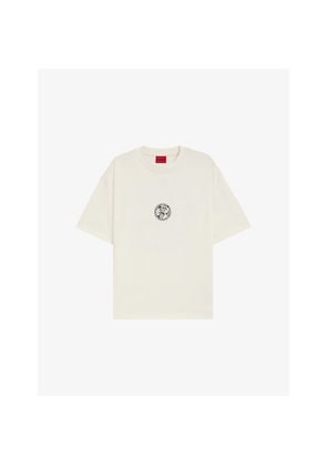 Mens Hugo Graphic-Print Short-Sleeve Cotton T-Shirt