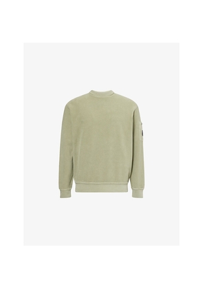 Mens Cp Company Brushed Crewneck Cotton-Jersey Sweatshirt