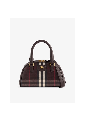 Womens Burberry Mini Highlands Bowling Cotton-Blend Cross-Body Bag